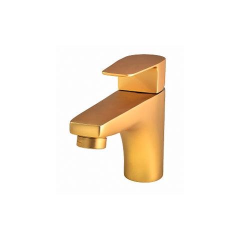 Misturador Monocomando de Mesa para Lavatório Led Bica Baixa Dourado Fosco - Perflex