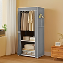 Ver imagem 5 de Mini Closet Dobrável com Capa de Tecido 1 Porta Cor Cinza