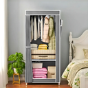 Ver imagem 3 de Mini Closet Dobrável com Capa de Tecido 1 Porta Cor Cinza