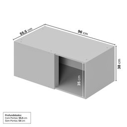 Ponte Canto Linear Modular 96cm 1 Porta Jade Cabecasa Madeiramadeira - 3