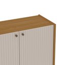 Ver imagem 4 de Balcão Buffet 100% MDF 2 Portas Pés em Madeira Maciça Bege/Cinamomo/White