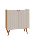 Ver imagem 3 de Balcão Buffet 100% MDF 2 Portas Pés em Madeira Maciça Bege/Cinamomo/White
