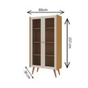 Ver imagem 5 de Cristaleira 2 Portas de Vidro Molduras com Detalhes em 45° 100% MDF Bege/Cinamomo/White