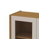 Ver mais imagens de Cristaleira 2 Portas de Vidro Molduras com Detalhes em 45° 100% MDF Bege/Cinamomo/White