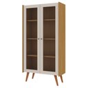 Ver imagem 3 de Cristaleira 2 Portas de Vidro Molduras com Detalhes em 45° 100% MDF Bege/Cinamomo/White