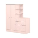 Ver imagem 4 de Guarda-Roupa com Cômoda 3 Gavetas Doce Sonho Rosa/Acetinado