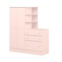 Ver imagem 4 de Guarda-Roupa com Cômoda 3 Gavetas Doce Sonho Rosa/Acetinado
