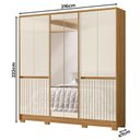 Ver imagem 2 de Guarda Roupa Casal Alasca 10 Portas Freijó Off White com Espelho - Moval