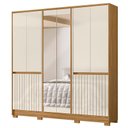 Ver imagem 1 de Guarda Roupa Casal Alasca 10 Portas Freijó Off White com Espelho - Moval