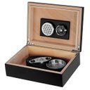 Ver imagem 3 de Caixa Umidora de Charutos Kit com Cinzeiro e Cortador - Preta