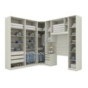 Ver imagem 4 de Guarda Roupa Solteiro Modulado 6 Peças com Espelho e Cabeceira 9 Portas 3 Gavetas Seletto Areia Cinza