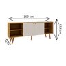 Rack para Tv até 65 Pol 100% Mdf Molduras 45° 2 Portas e Pés em Madeira Maciça - 3