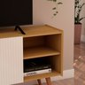 Rack para Tv até 65 Pol 100% Mdf Molduras 45° 2 Portas e Pés em Madeira Maciça - 4