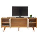 Ver mais imagens de Rack para TV até 65 Polegadas 100% MDF 160cm Pés em Madeira Maciça Molduras 45° 2 Portas e Bege