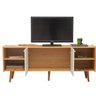 Rack para Tv até 65 Pol 100% Mdf Molduras 45° 2 Portas e Pés em Madeira Maciça - 7