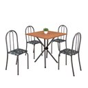 Ver imagem 2 de Conjunto de Mesa Tubular 70x70cm Tampo em MDF com 4 Cadeiras Ane B Prata/Preto Floral/Mart