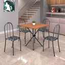 Ver imagem 1 de Conjunto de Mesa Tubular 70x70cm Tampo em MDF com 4 Cadeiras Ane B Prata/Preto Floral/Mart