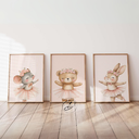 Ver imagem 4 de Kit 3 Quadros Decorativos Infantil Bailarina Das Estrelas Quarto Bebê 30x40 Moldura Madeira