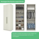 Ver imagem 5 de Guarda Roupa Solteiro Modulado 6 Peças com Cabeceira 9 Portas 3 Gavetas Seletto Areia Cinza