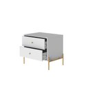Ver imagem 5 de Mesa de Cabeceira 2 Gavetas Jasper 64 cm Branco