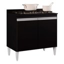 Ver imagem 1 de Balcão para Cooktop de Cozinha com Tampo 2 Portas Brenda 80 cm - D’Rossi Preto
