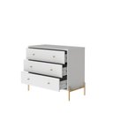 Ver imagem 4 de Cômoda 3 Gavetas Jasper 79x90x45 cm Branco/Dourado