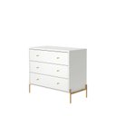 Ver imagem 2 de Cômoda 3 Gavetas Jasper 79x90x45 cm Branco/Dourado