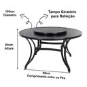 Ver imagem 6 de Jogo Mesa Giratória 1,50m com 6 Cadeiras em Alumínio e Fibra Sintética - Trama