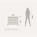 Ver imagem 7 de Cômoda 3 Gavetas Jasper 79x90x45 cm Branco/Off White/Dourado