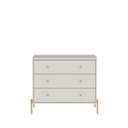 Ver imagem 3 de Cômoda 3 Gavetas Jasper 79x90x45 cm Branco/Off White/Dourado