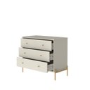 Ver imagem 4 de Cômoda 3 Gavetas Jasper 79x90x45 cm Branco/Off White/Dourado