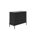 Ver imagem 2 de Cômoda 3 Gavetas 90cm x 79cm Jasper Preto/Fosco