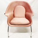 Ver imagem 2 de Poltrona Womb Chair Veludo Rose Envelhecido - Poltronas do Sul