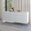 Ver mais imagens de Cômoda 6 Gavetas Jasper 178 cm Branco/Dourado