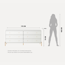 Ver imagem 3 de Cômoda 6 Gavetas Jasper 178 cm Branco/Dourado