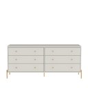 Ver imagem 2 de Cômoda 6 Gavetas Jasper 178 cm Branco/Off- White Fosco com Dourado