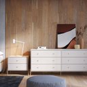 Ver imagem 6 de Cômoda 6 Gavetas Jasper 178 cm Branco/Off- White Fosco com Dourado