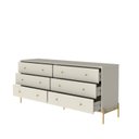 Ver imagem 5 de Cômoda 6 Gavetas Jasper 178 cm Branco/Off- White Fosco com Dourado