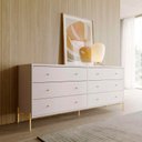 Ver imagem 1 de Cômoda 6 Gavetas Jasper 178 cm Branco/Off- White Fosco com Dourado
