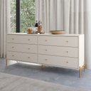 Ver imagem 7 de Cômoda 6 Gavetas Jasper 178 cm Branco/Off- White Fosco com Dourado