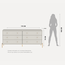 Ver imagem 3 de Cômoda 6 Gavetas Jasper 178 cm Branco/Off- White Fosco com Dourado