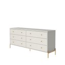 Ver imagem 4 de Cômoda 6 Gavetas Jasper 178 cm Branco/Off- White Fosco com Dourado