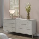 Ver imagem 1 de Cômoda 6 Gavetas em MDF 180 cm Jasper Branco/Off White