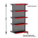 Ver imagem 3 de Gondola Centro 170 Amapa Flex Kit 6 Metros Preto PE Vermelho - Amapá