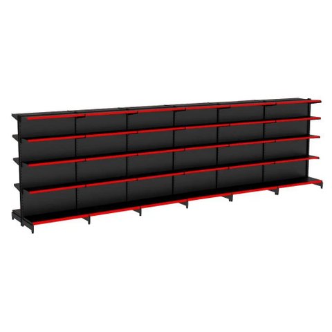 Gondola Centro 170 Amapa Flex Kit 6 Metros Preto PE Vermelho - Amapá
