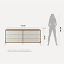 Ver imagem 3 de Cômoda 6 Gavetas Jasper 178 cm Branco/Canella/Off-White/Champanhe