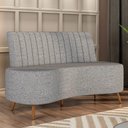 Ver imagem 2 de Sofá 2 Lugares para Sala Living 160cm Pés Palito Tamar K04 Linho Cinza - Mpozenato