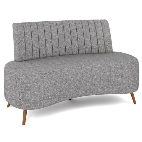 Sofá 2 Lugares para Sala Living 160cm Pés Palito Tamar K04 Linho Cinza - Mpozenato