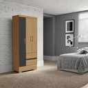 Ver mais imagens de Guarda Roupa Solteiro 3 Portas Coimbra 186x76 Cm Armoveis Atacama Grafite