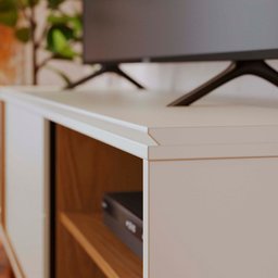 Rack para TV até 60 Polegadas com Pés Madeira Maciça e Porta Deslizante Otawa - 6